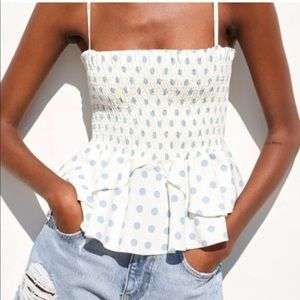 Zara peplum polka dot tank, size xs